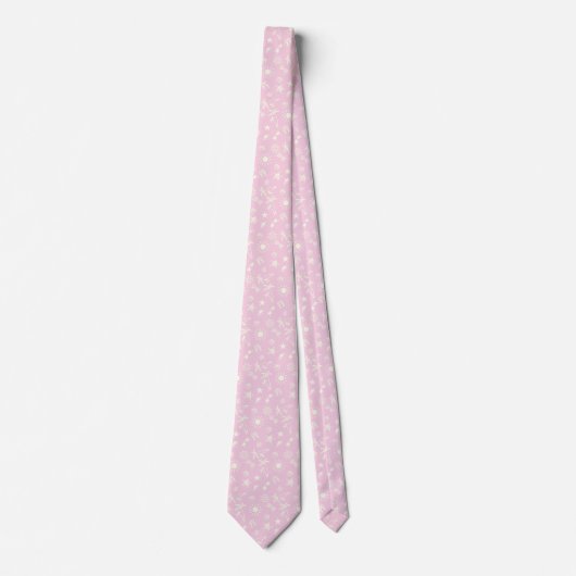 Light Pink Summer Pattern Mens Krawatte (Vorderseite)