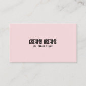 Light Pink Sweet Ride Ice Cream Van Visitenkarte (Rückseite)