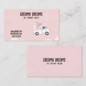 Light Pink Sweet Ride Ice Cream Van Visitenkarte (Vorne/Hinten)
