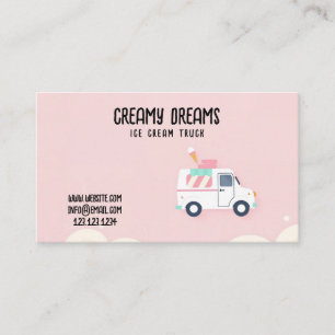 Light Pink Sweet Ride Ice Cream Van Visitenkarte