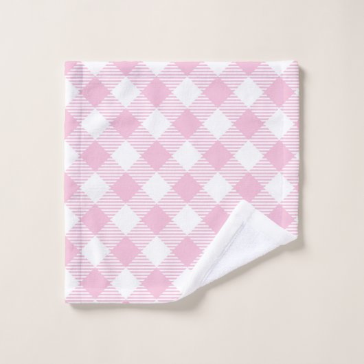Light Pink Tartan Towels Chic and Cozy Bath Style Badhandtuch Set (Waschlappen)