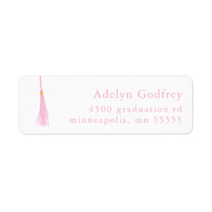 Light Pink Tassel Abschluss Rücksendeadresse