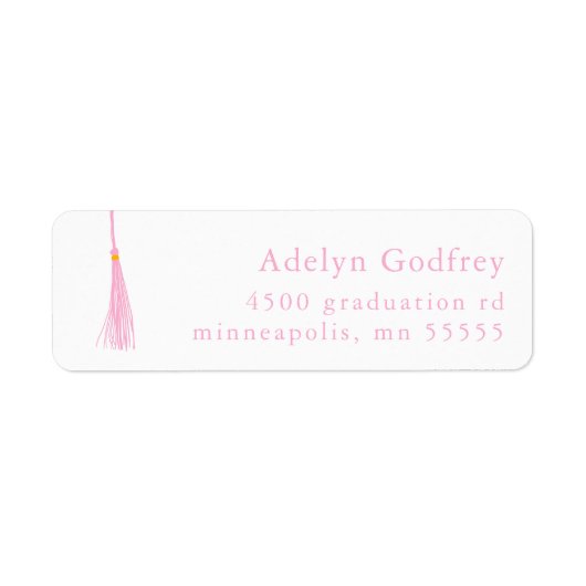 Light Pink Tassel Abschluss Rücksendeadresse (Vorne)