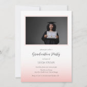 Light Pink Theme Typografy Foto Abschluss Einladung (Rückseite)