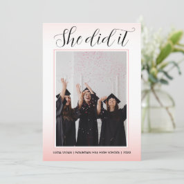 Light Pink Theme Typografy Foto Abschluss Einladung