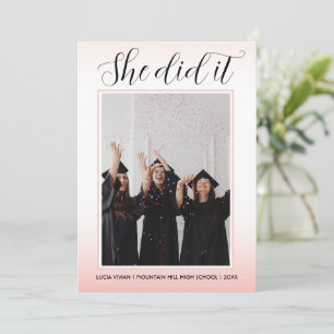 Light Pink Theme Typografy Foto Abschluss Einladung