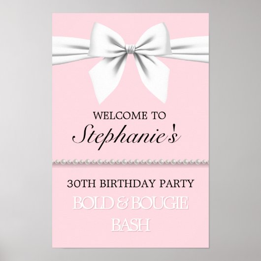 Light Pink Tiffany Theme Party Begrüßungszeichen Poster (Vorne)