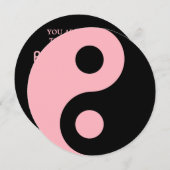 Light Pink und Black Yin Yang Symbol Birthday Einladung (Vorne/Hinten)