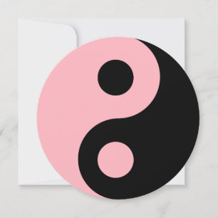 Light Pink und Black Yin Yang Symbol Birthday Einladung