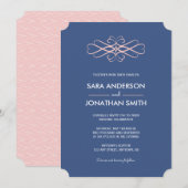 Light Pink und Denim Blue Wedding Einladung (Vorne/Hinten)