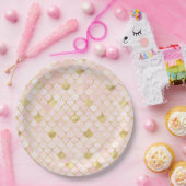 Light PInk und Gold Mermaid Scales Paper Teller (Party)