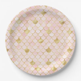 Light PInk und Gold Mermaid Scales Paper Teller