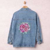 Light Pink und Lila Peonys Jeansjacke (Hangar)