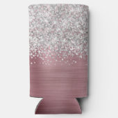 Light Pink und Silver Glittery Glam Name Selters Dosenkühler (Rückseite)