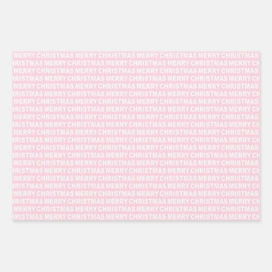 Light Pink und White Christmas Typografy Geschenkpapier Set (Vorderseite 3)