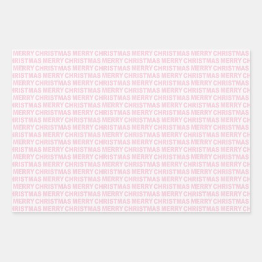 Light Pink und White Christmas Typografy Geschenkpapier Set (Vorderseite 2)