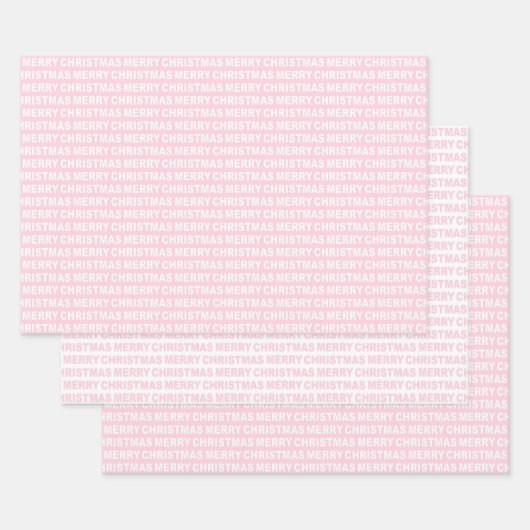 Light Pink und White Christmas Typografy Geschenkpapier Set (Set)
