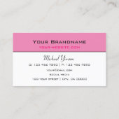 Light Pink und White Simple Modern Beruflich Visitenkarte (Rückseite)