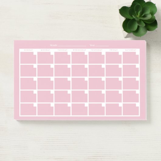 Light Pink Undated Calendar Post-it Klebezettel (Büro)
