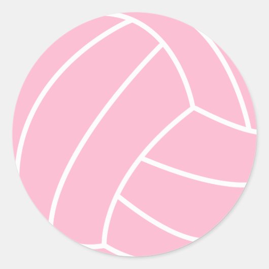 Light Pink Volleyball Runder Aufkleber (Vorderseite)