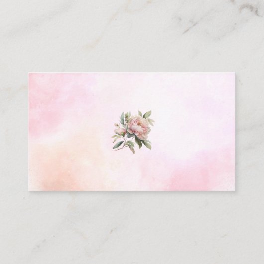 Light Pink Watercolor Blume Rezept Karte Bridal (Rückseite)