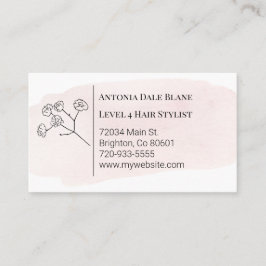 Light Pink Watercolor Business Card Visitenkarte
