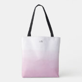 Light Pink Watercolor Ombre Modern Monogram Tasche (Rückseite)