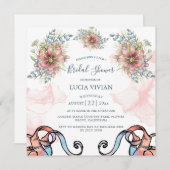 Light Pink Wavy Messy Bridal Dusche Einladung (Vorne/Hinten)