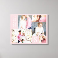 Light Pink Wedding Foto Collage mit 5 Bildern