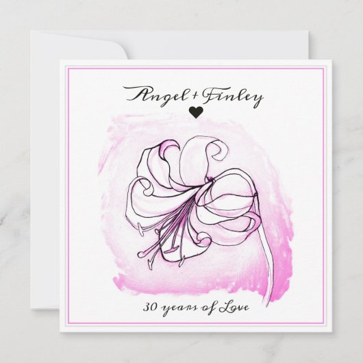 Light Pink & White Lily 30. Hochzeitstag (Vorderseite)