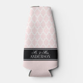 Light Pink White Marokcan #4 CB Black Name Wedding Flaschenkühler (Vorderseite)