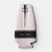 Light Pink White Marokcan #4 CB Black Name Wedding Flaschenkühler (Rückseite)
