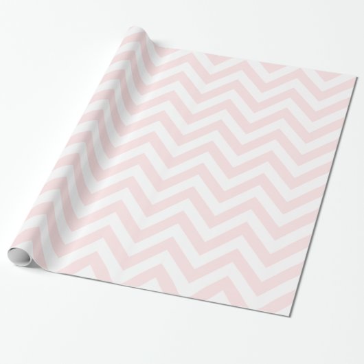 Light Pink White XL Zickzack ZigZag Muster Geschenkpapier (Ungerollt)