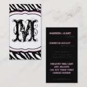 Light Pink White Zebra Print Pattern Business Card Visitenkarte (Vorne/Hinten)