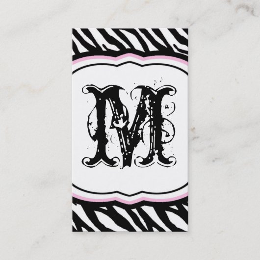 Light Pink White Zebra Print Pattern Business Card Visitenkarte (Vorderseite)