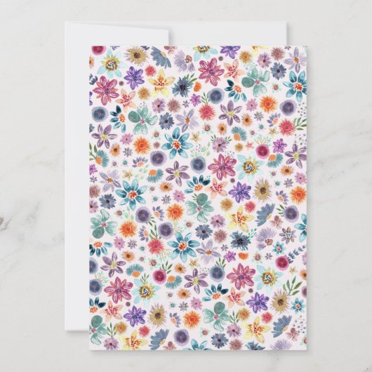 Light Pink Wildblume Hochzeit Probe Dinner Einladung (Rückseite)