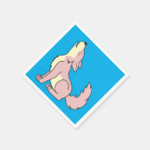 Light Pink Wolf Pup Howling Serviette (Ecke)