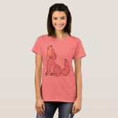 Light Pink Wolf Pup Howling T-Shirt (Vorne ganz)