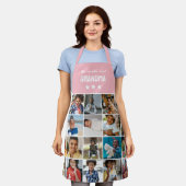 Light Pink World's Best Oma Foto Collage Schürze (Getragen)