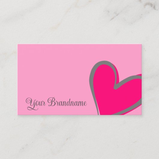Light Pink wunderschönes Herz Modern Niedlich Visitenkarte (Vorderseite)
