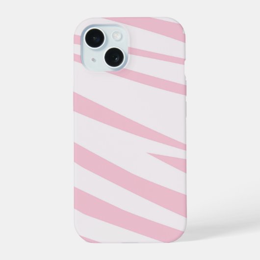 Light Pink Zebra Muster iPhone 15 Hülle (Rückseite)