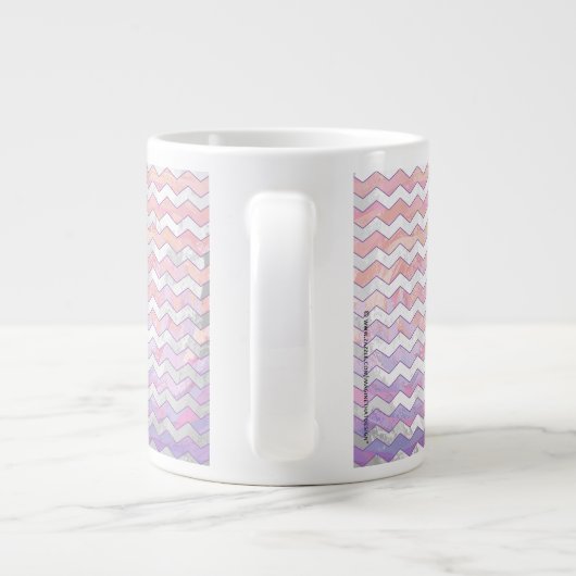 Light Pink Zig Zag Muster Jumbo-Tasse (Rückseite)