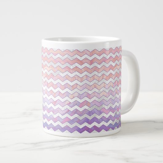 Light Pink Zig Zag Muster Jumbo-Tasse (Vorderseite Rechts)
