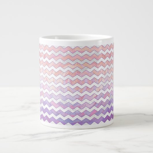 Light Pink Zig Zag Muster Jumbo-Tasse (Vorderseite)