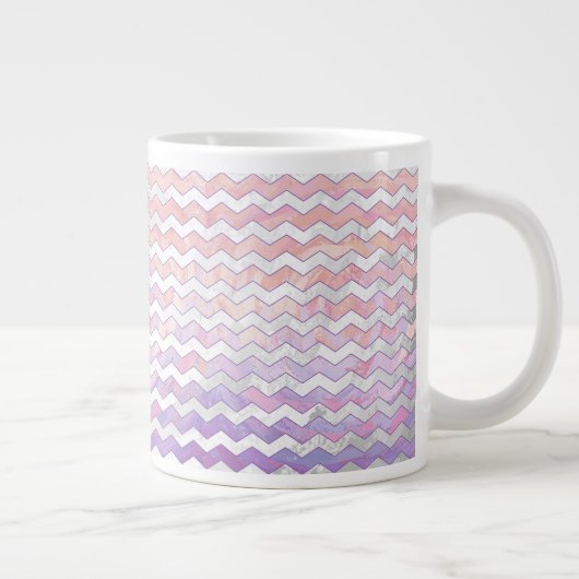 Light Pink Zig Zag Muster Jumbo-Tasse (Rechts)