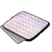 Light Pink Zig Zag Muster Laptopschutzhülle (Vorne Knopf)