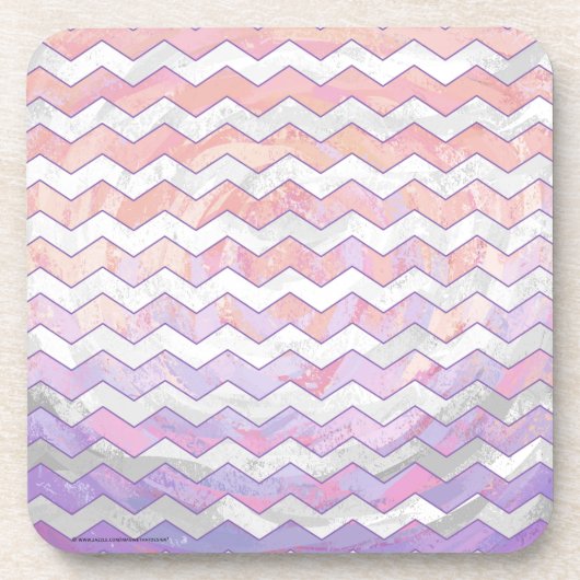 Light Pink Zig Zag Muster Untersetzer (Vorderseite)