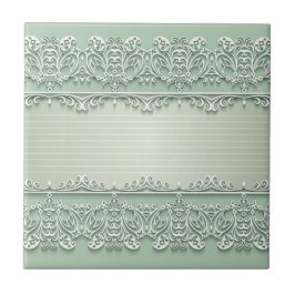 Light Pistachio Lace Look Keramik Tile Fliese
