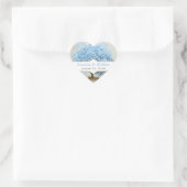 Light Powder Blue Heart Leaf Tree Wedding Siegel Herz-Aufkleber (Tasche)