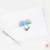 Light Powder Blue Heart Leaf Tree Wedding Siegel Herz-Aufkleber (Umschlag)